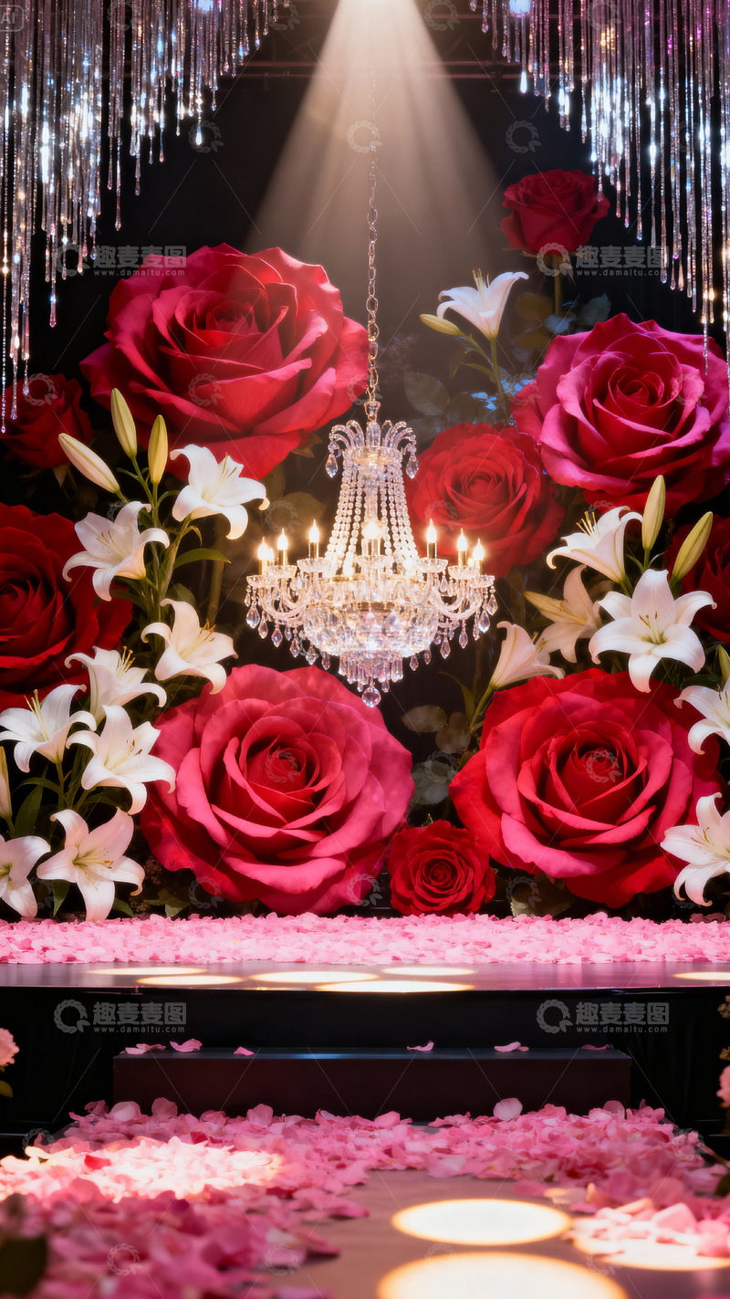 高清大图下载【趣麦麦图】情人节婚礼浪漫背景_竖屏056