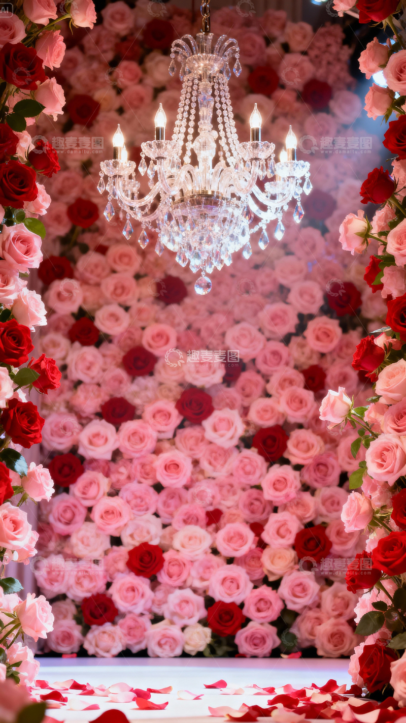 高清大图下载【趣麦麦图】情人节婚礼浪漫背景_竖屏058