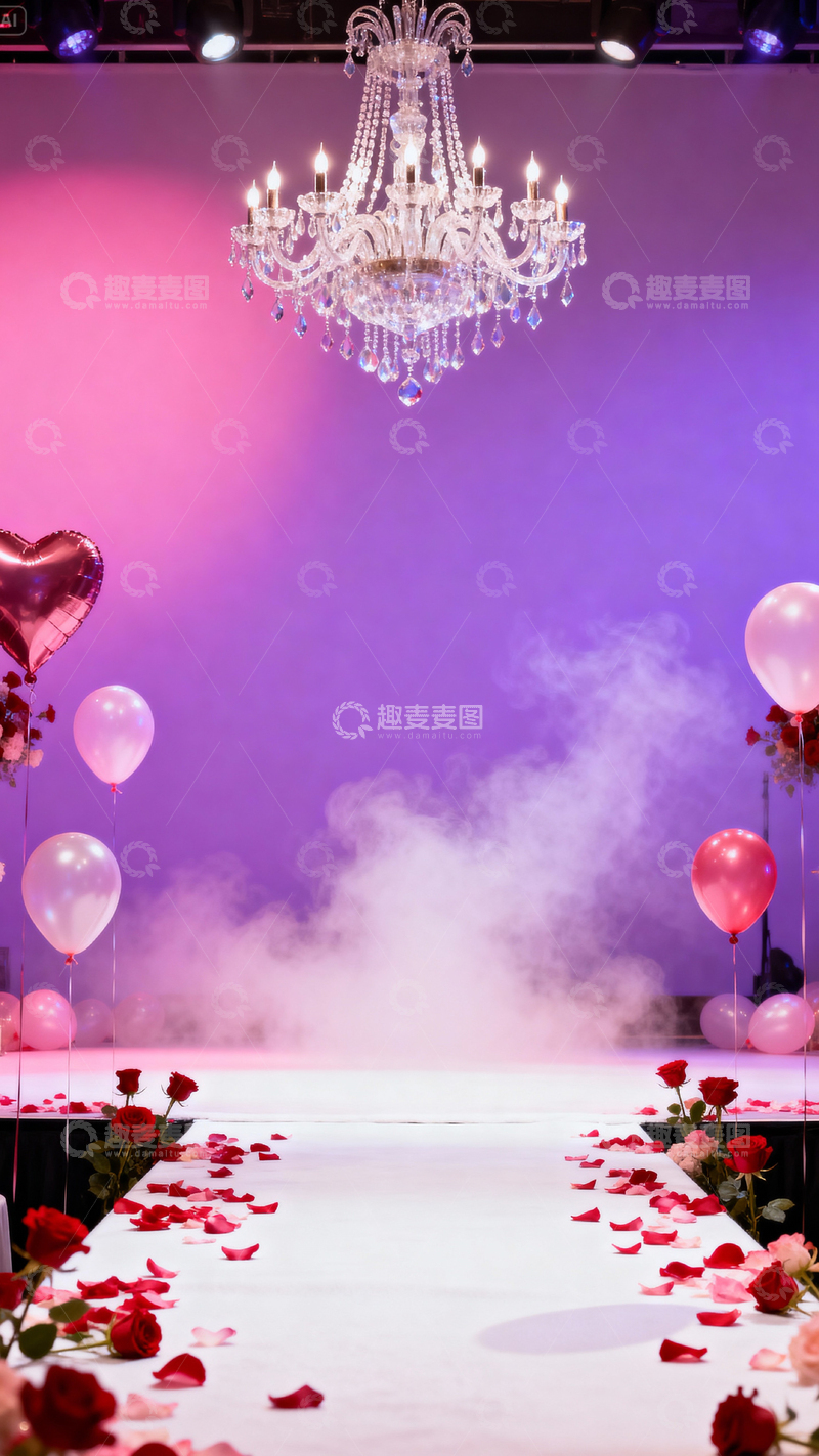 高清大图下载【趣麦麦图】情人节婚礼浪漫背景_竖屏080