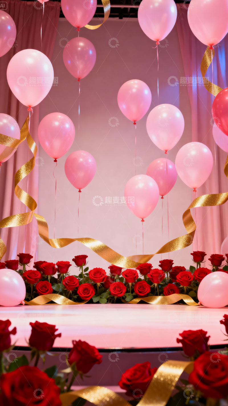 高清大图下载【趣麦麦图】情人节婚礼浪漫背景_竖屏082