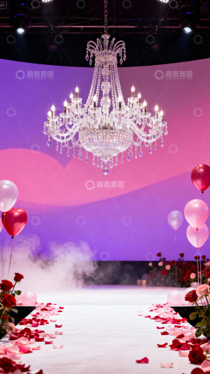 高清大图下载【趣麦麦图】情人节婚礼浪漫背景_竖屏068