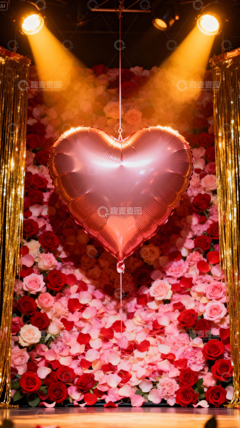 高清大图下载【趣麦麦图】情人节婚礼浪漫背景_竖屏066