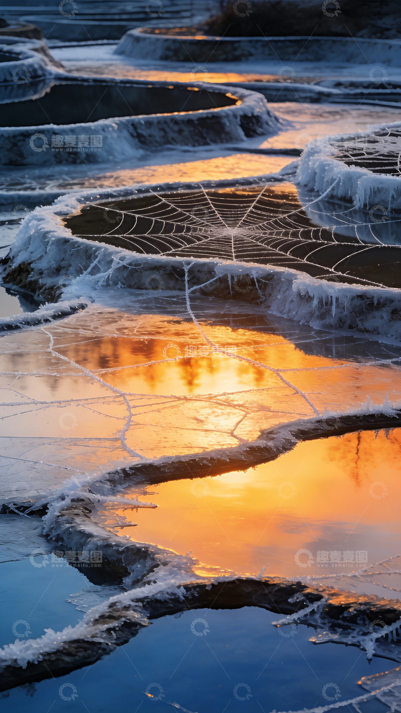 高清大图下载【趣麦麦图】-冰网梯田冬韵2