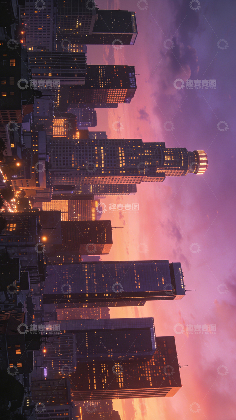 高清大图下载【趣麦麦图】-城空霞色都市幻彩2