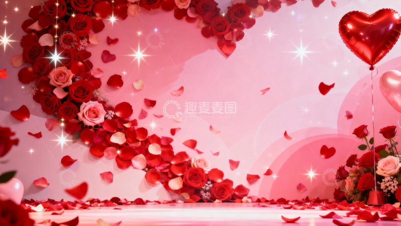 高清大图下载【趣麦麦图】情人节婚礼浪漫背景006