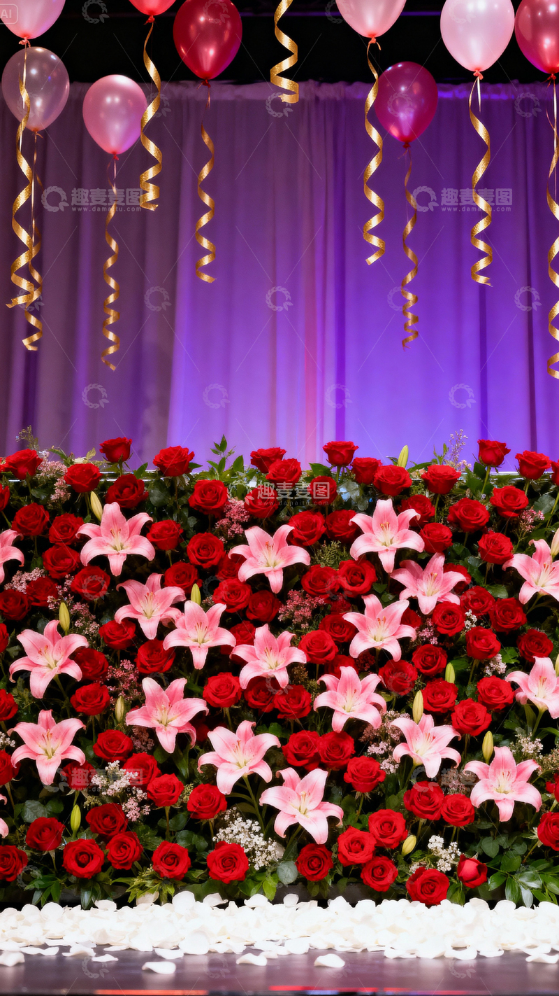 高清大图下载【趣麦麦图】情人节婚礼浪漫背景_竖屏070