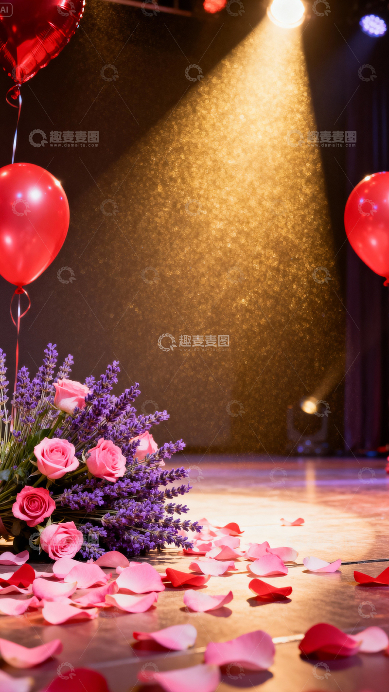 高清大图下载【趣麦麦图】情人节婚礼浪漫背景_竖屏062