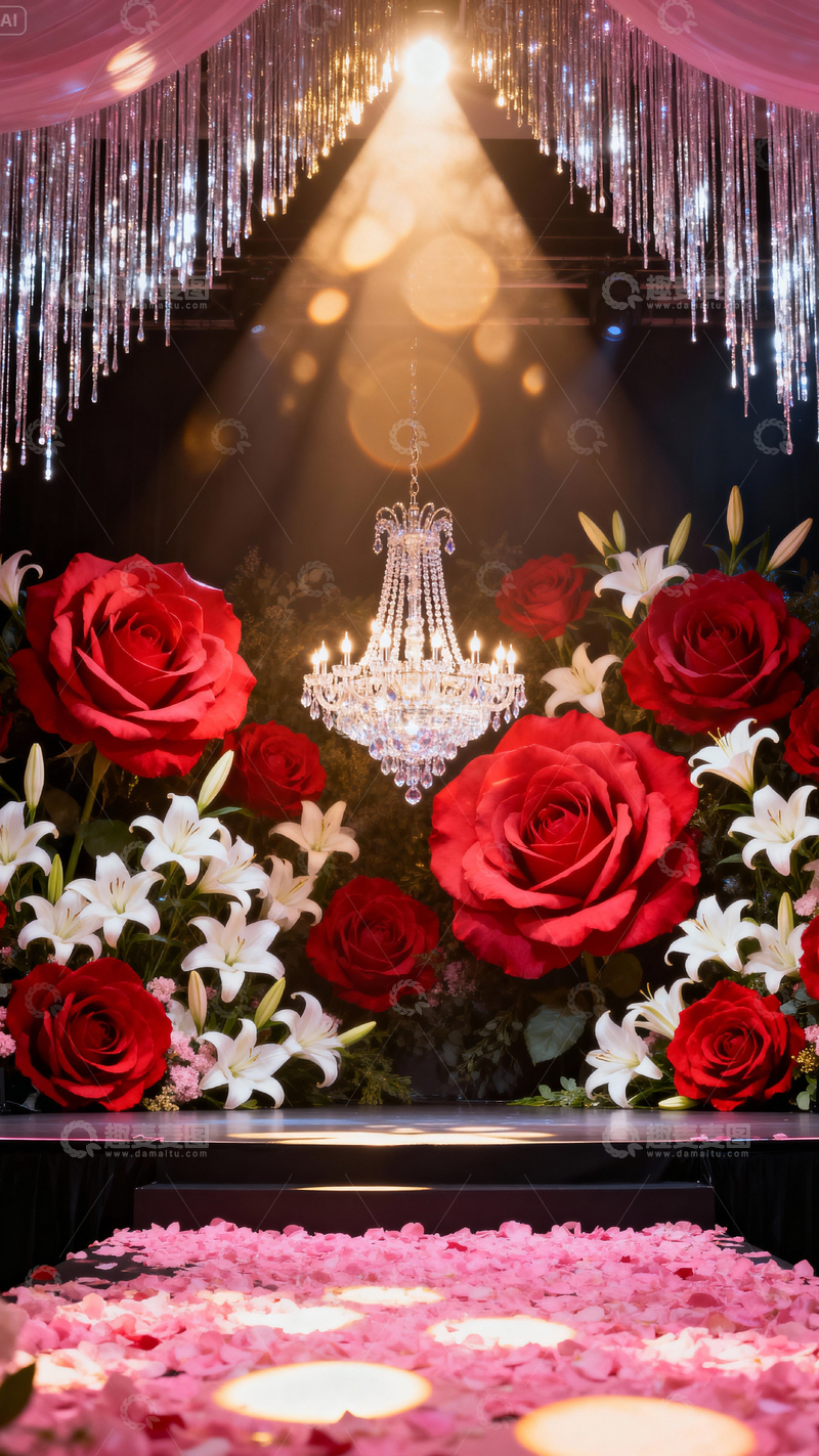 高清大图下载【趣麦麦图】情人节婚礼浪漫背景_竖屏064
