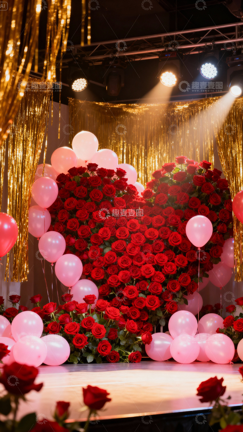 高清大图下载【趣麦麦图】情人节婚礼浪漫背景_竖屏063