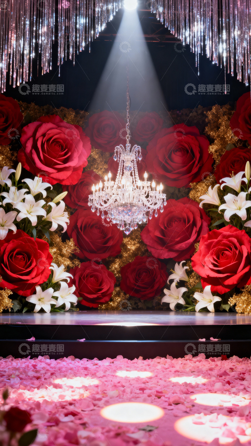 高清大图下载【趣麦麦图】情人节婚礼浪漫背景_竖屏069