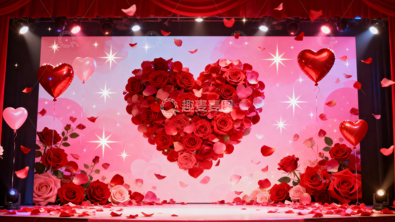 高清大图下载【趣麦麦图】情人节婚礼浪漫背景008