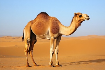 沙漠里的一头骆驼