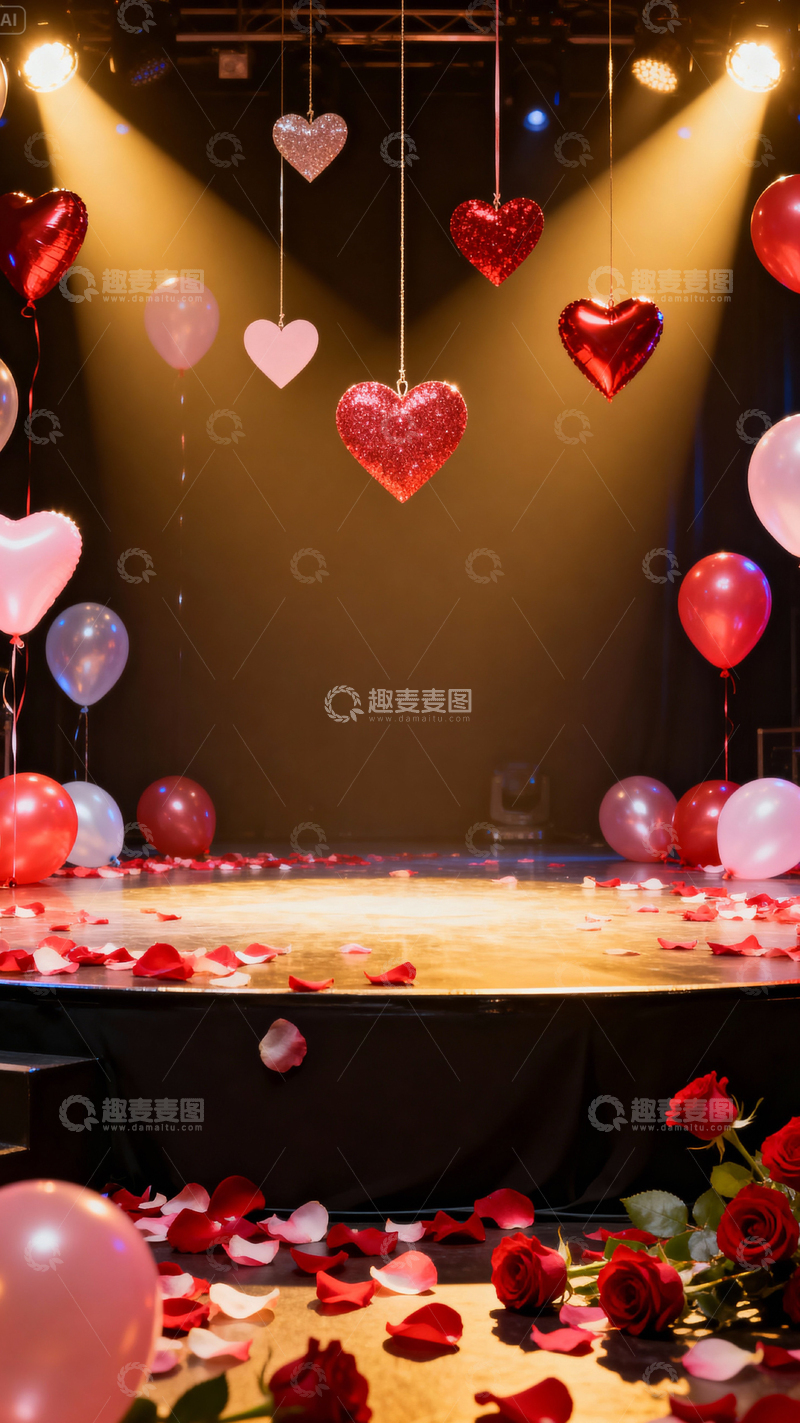 高清大图下载【趣麦麦图】情人节婚礼浪漫背景_竖屏084