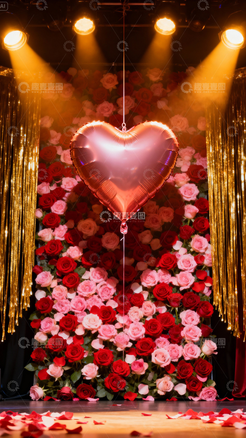 高清大图下载【趣麦麦图】情人节婚礼浪漫背景_竖屏067