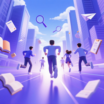 3d渲染风格的校园招聘主题插画2