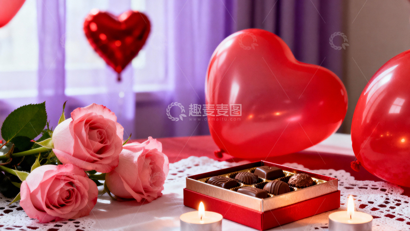 高清大图下载【趣麦麦图】情人节婚礼浪漫背景018