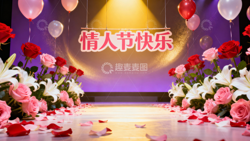 高清大图下载【趣麦麦图】情人节婚礼浪漫背景049