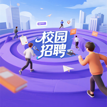 3d渲染风格的校园招聘主题插画3