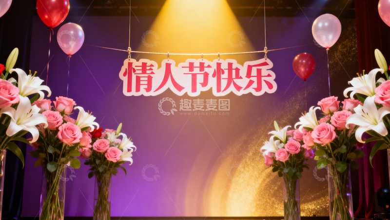 高清大图下载【趣麦麦图】情人节婚礼浪漫背景028