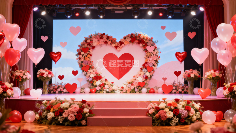 高清大图下载【趣麦麦图】情人节婚礼浪漫背景017