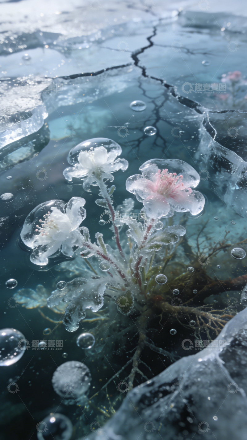 高清大图下载【趣麦麦图】冰下幻藻澄澈绮丽3