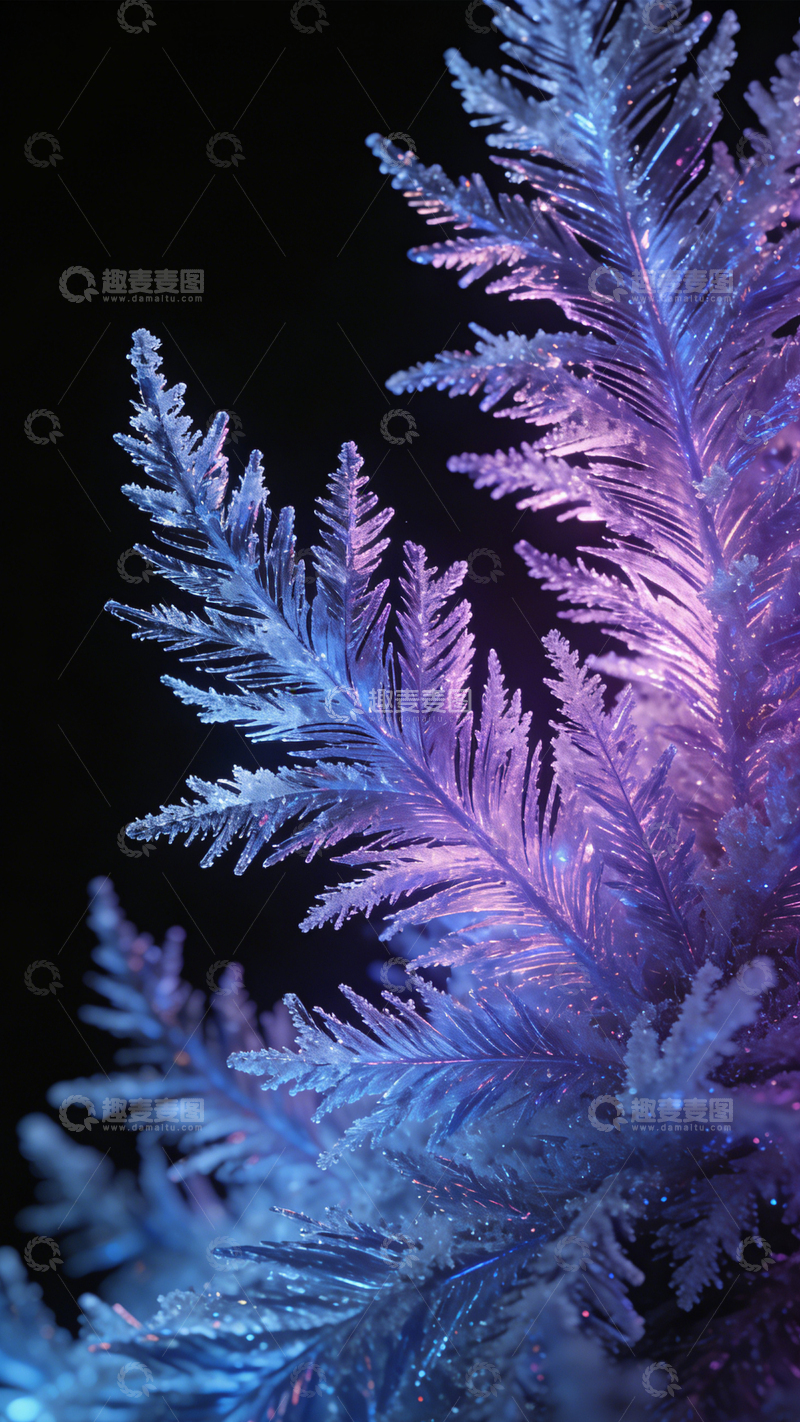 高清大图下载【趣麦麦图】幻彩冰羽蓝紫梦幻2
