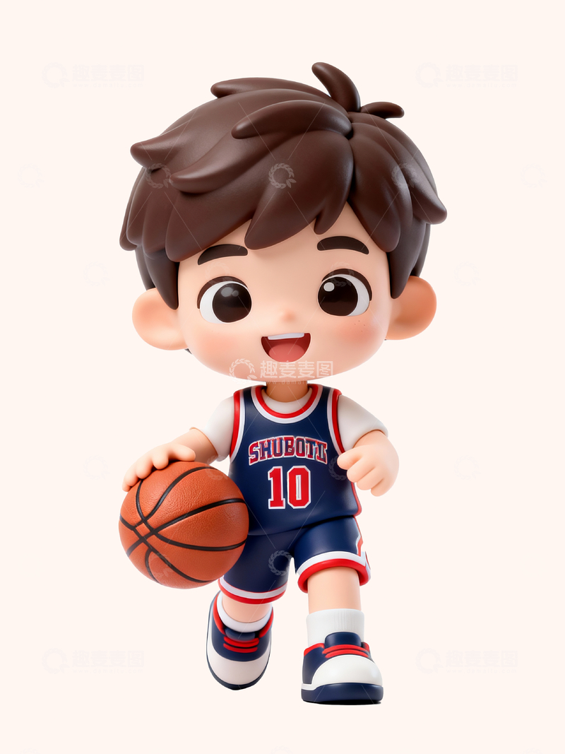 源文件下载【趣麦麦图】打篮球的小男孩1