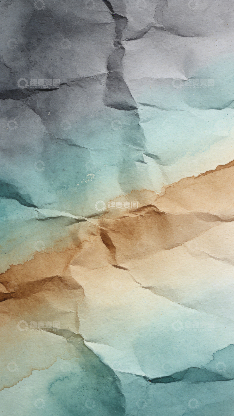 高清大图下载【趣麦麦图】褶皱水彩柔和肌理3