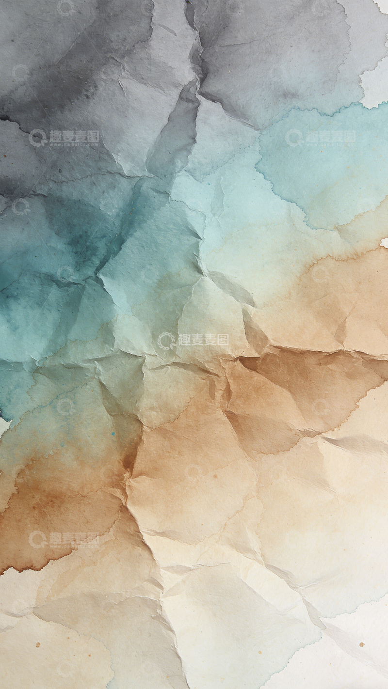 高清大图下载【趣麦麦图】褶皱水彩柔和肌理1