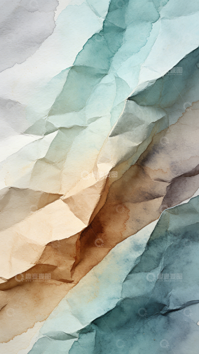 高清大图下载【趣麦麦图】褶皱水彩柔和肌理2