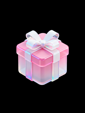 粉色半透明礼盒图标2