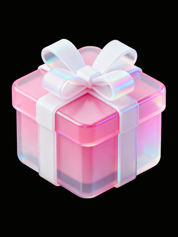 粉色半透明礼盒图标1
