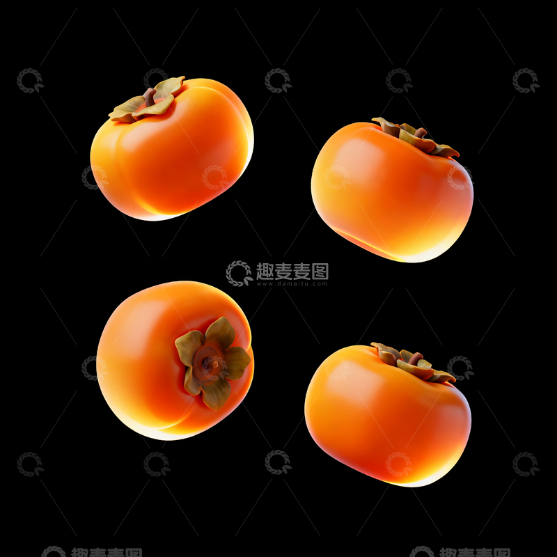 源文件下载【趣麦麦图】4个晶莹的柿子2