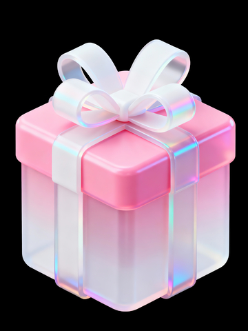 粉色半透明礼盒图标3