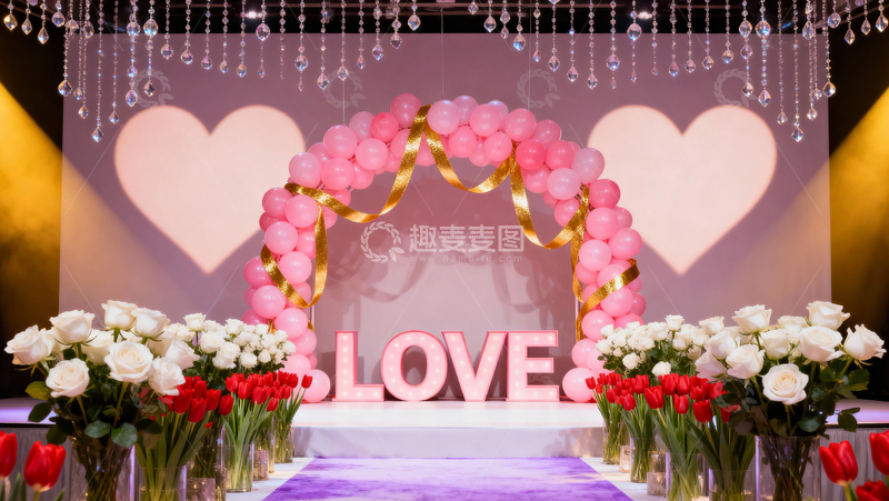 高清大图下载【趣麦麦图】情人节婚礼浪漫背景065