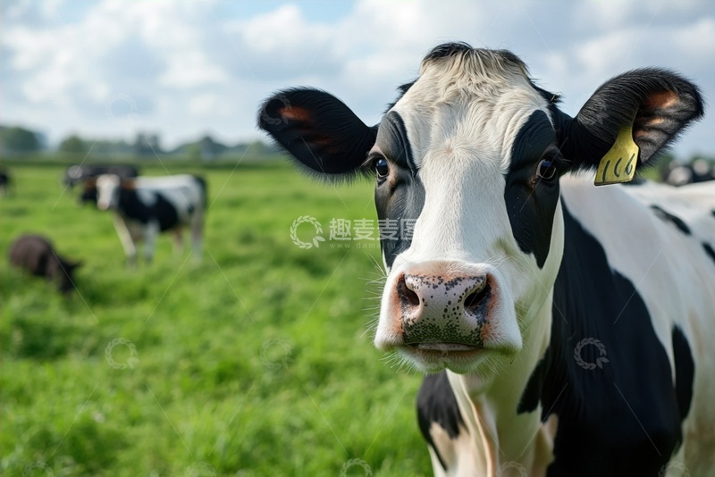 高清大图下载【趣麦麦图】-农场里的一头奶牛