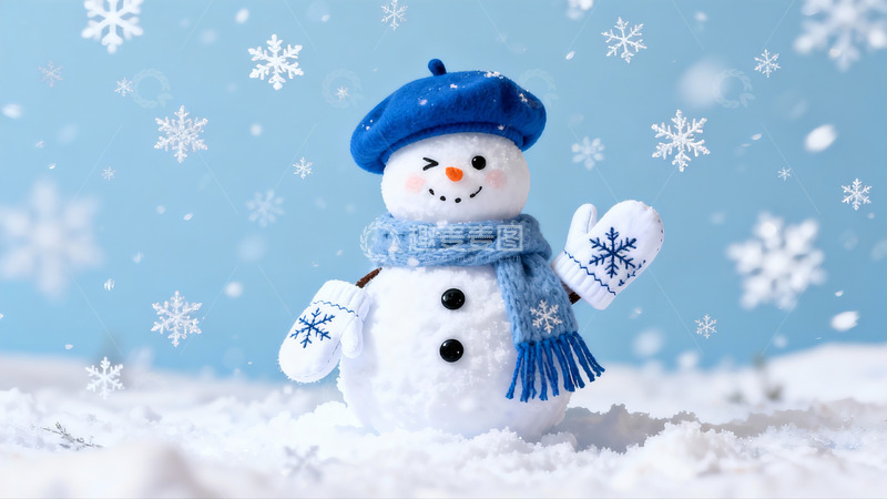 高清大图下载【趣麦麦图】冬日俏皮雪人暖萌出镜