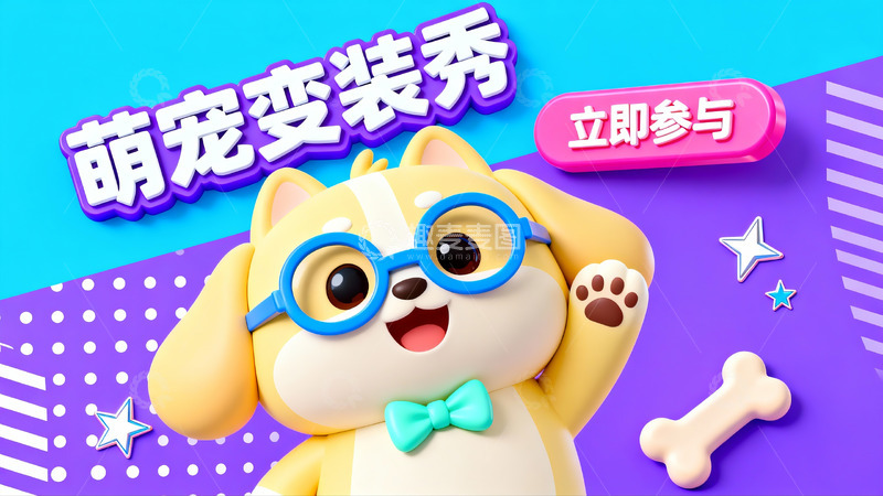 高清大图下载【趣麦麦图】萌宠变装秀之魔法小狗