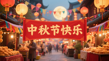 中秋集市的团圆盛景