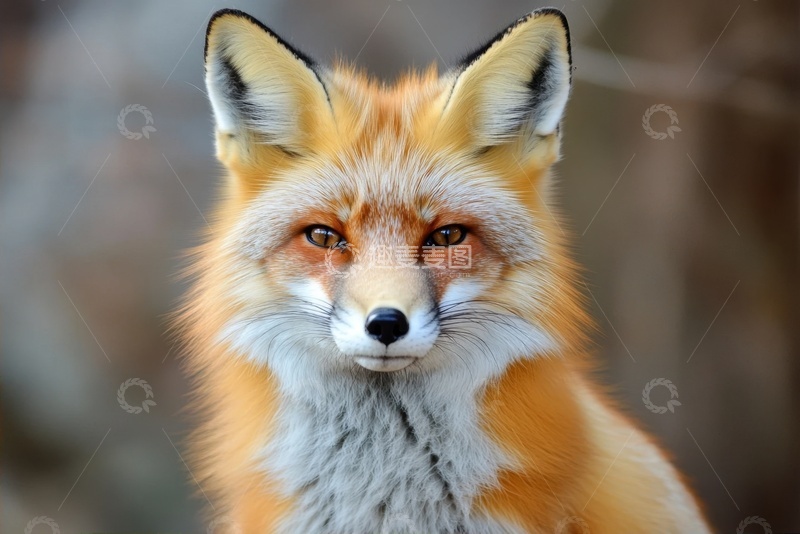 高清大图下载【趣麦麦图】-一只黄色的狐狸特写摄影