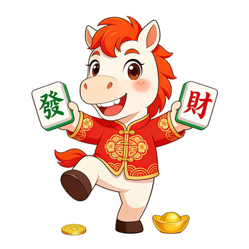 喜庆马卡通發财形象设计素材免扣
