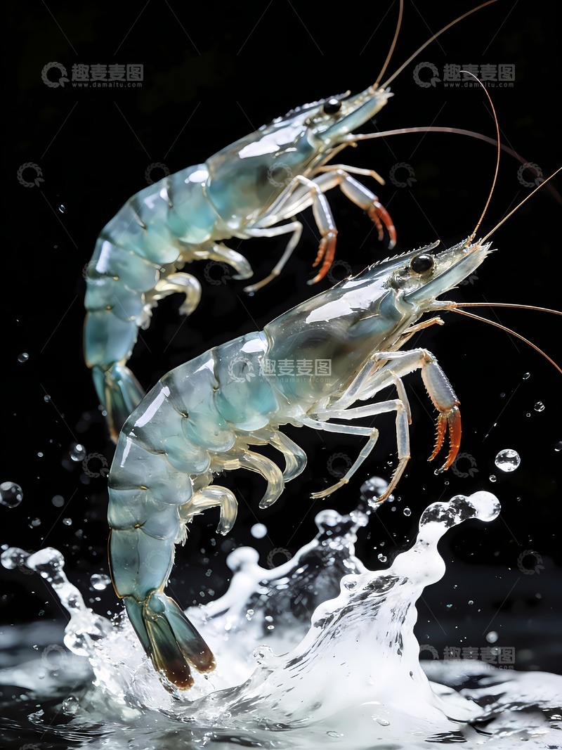 高清大图下载【趣麦麦图】新鲜活虾青虾水产