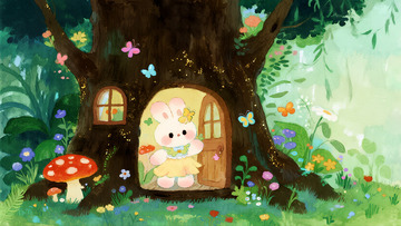 树屋小兔的森林春日奇遇