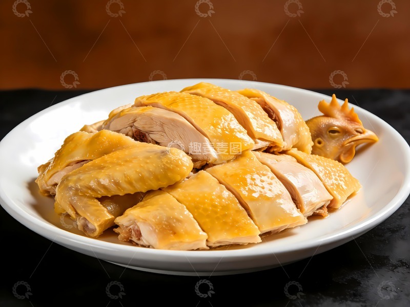 高清大图下载【趣麦麦图】一盘切片盐焗鸡