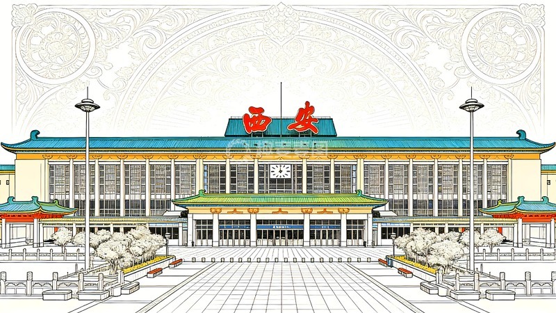 高清大图下载【趣麦麦图】西安火车站全貌