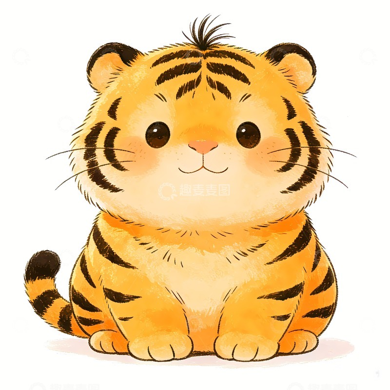 高清大图下载【趣麦麦图】一只呆萌的小老虎
