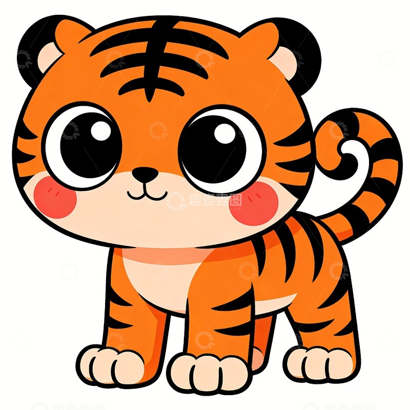 高清大图下载【趣麦麦图】一只卡通小老虎