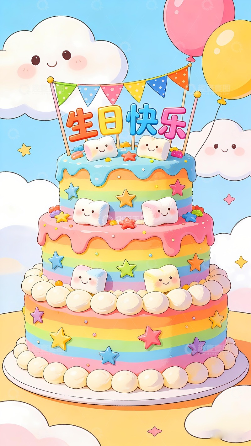 高清大图下载【趣麦麦图】-一个生日蛋糕