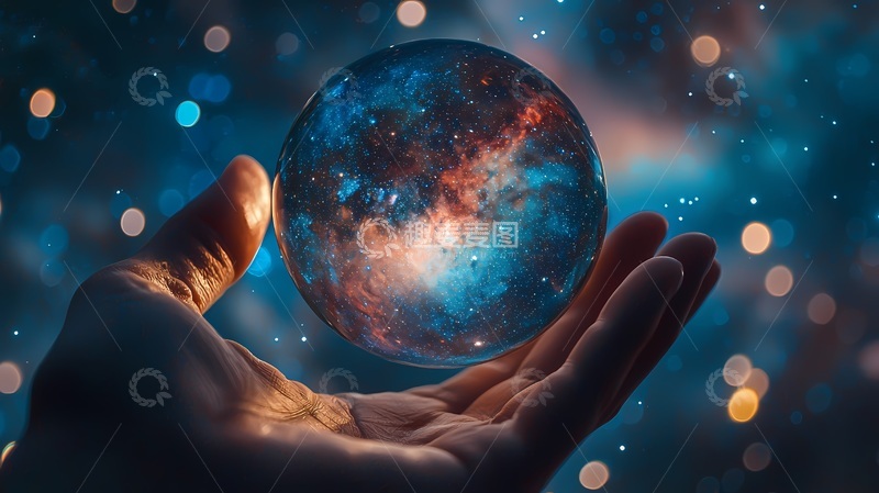 高清大图下载【趣麦麦图】梦幻宇宙手掌图像