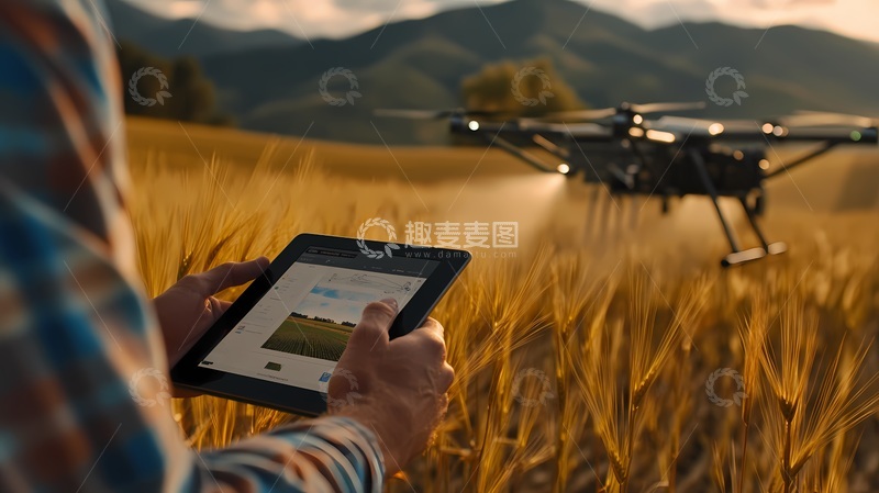 高清大图下载【趣麦麦图】农田无人机智能监控